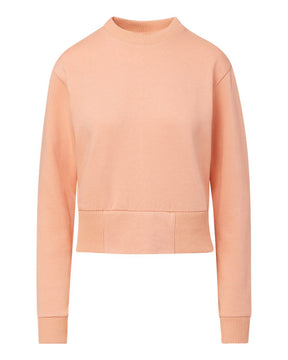 MV Sport Women's Romi Cloud Fleece Crop Crewneck Sweatshirt. W22106 - Creamsicle