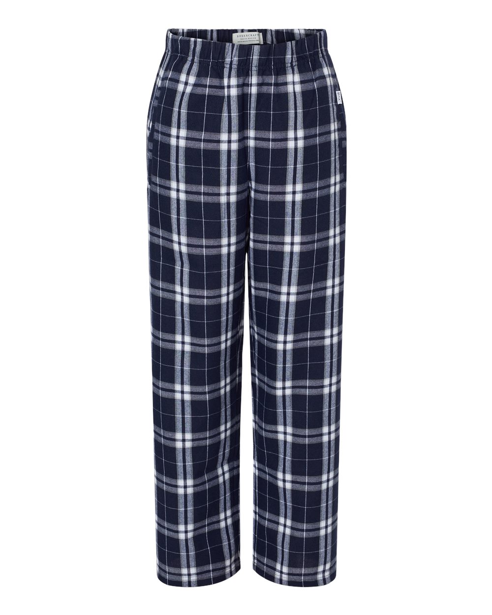 Boxercraft Youth Flannel Pants. BY6624 - Navy/ Silver Plaid