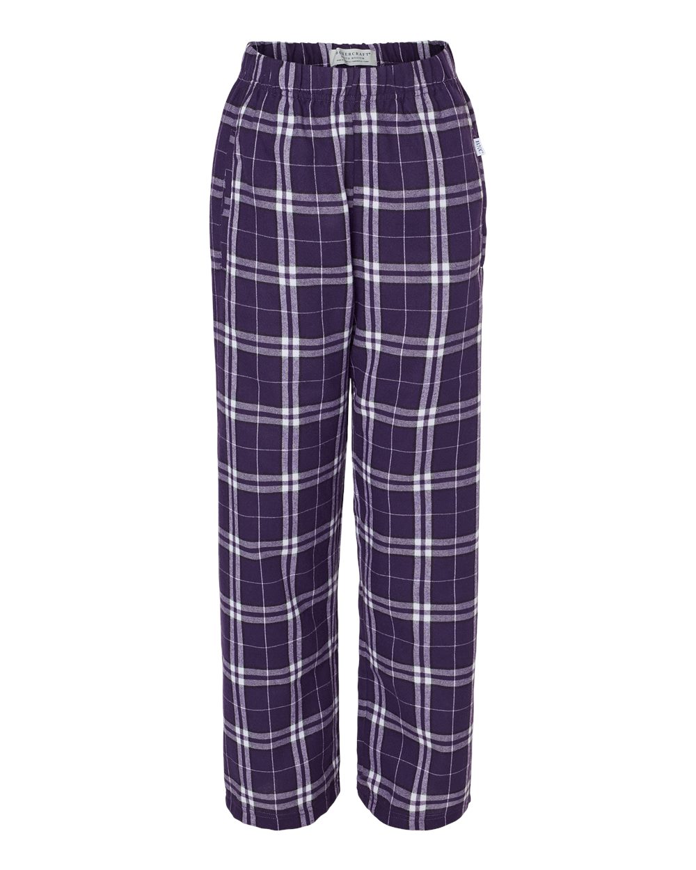 Boxercraft Youth Flannel Pants. BY6624 - Purple/ White Plaid