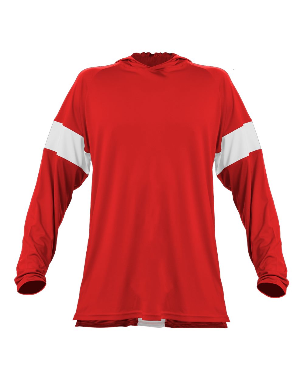 Alleson Athletic Unisex Contender Hooded Long Sleeve T-Shirt. 545LSA - Red/ White