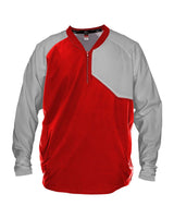 Alleson Athletic Unisex Field Batters Jacket. 3JLS21A - Red/ Grey