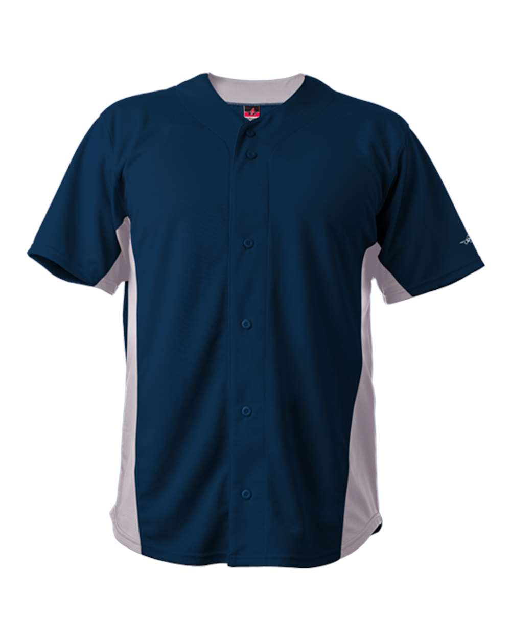 Alleson Athletic Unisex Crush Full Button Baseball Jersey. 566BFJ - Navy/ Grey