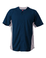 Alleson Athletic Unisex Crush Full Button Baseball Jersey. 566BFJ - Navy/ Grey