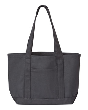 Liberty Bags Windward Large Cotton Canvas Classic Resort Tote. 8871 - Black/ Black