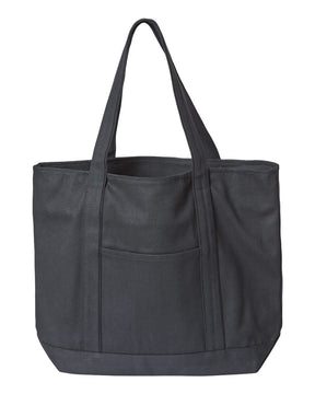Liberty Bags XL Zippered Cotton Canvas Resort Tote. 8873 - Black/ Black