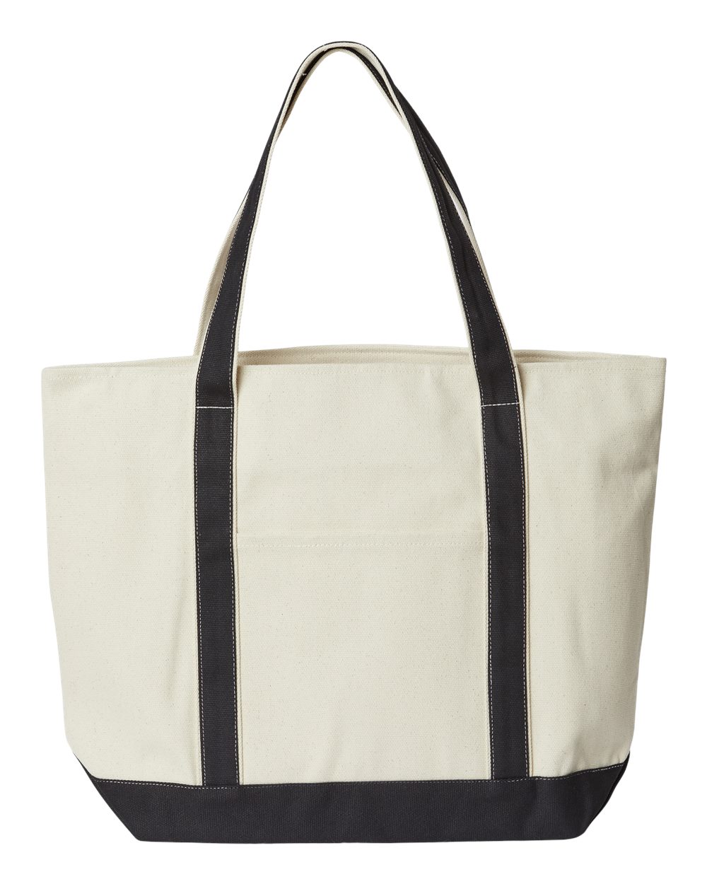 Liberty Bags XL Zippered Cotton Canvas Resort Tote. 8873 - Natural/ Black