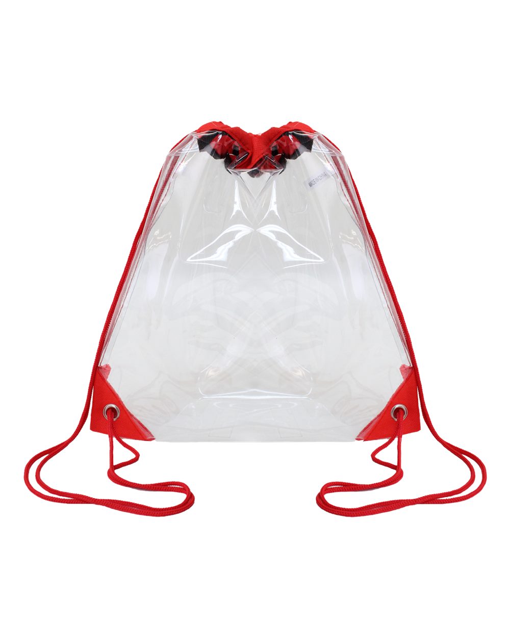 OAD Clear Drawstring Pack. OAD5007 - Red