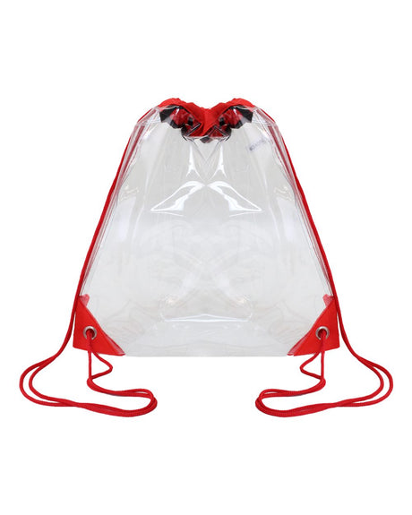 OAD Clear Drawstring Pack. OAD5007 - Red