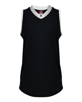 Alleson Athletic Women's Slide Fastpitch V-Neck Sleeveless Jersey. 522XVW - Black/ White