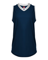 Alleson Athletic Women's Slide Fastpitch V-Neck Sleeveless Jersey. 522XVW - Navy/ White