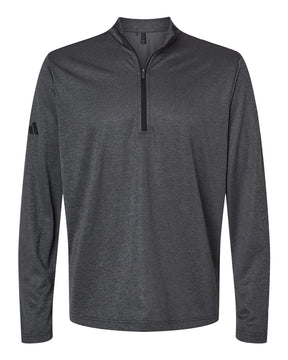 Adidas Men's Space Dyed Quarter-Zip Pullover. A593 - Black Melange