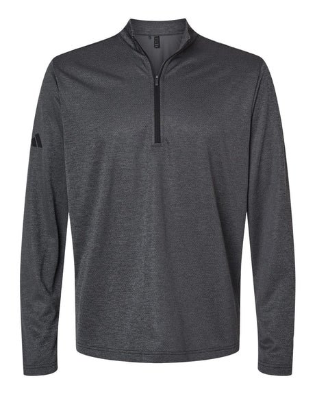 Adidas Men's Space Dyed Quarter-Zip Pullover. A593 - Black Melange