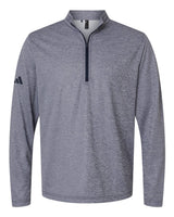 Adidas Men's Space Dyed Quarter-Zip Pullover. A593 - Collegiate Navy Melange