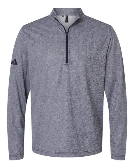 Adidas Men's Space Dyed Quarter-Zip Pullover. A593 - Collegiate Navy Melange