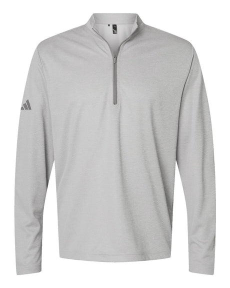 Adidas Men's Space Dyed Quarter-Zip Pullover. A593 - Grey One Heather