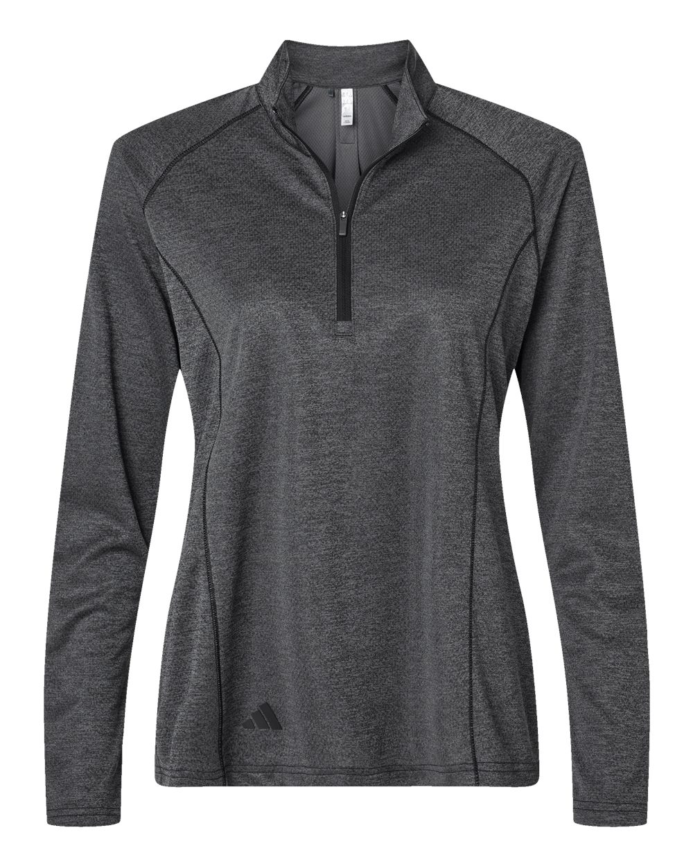 Adidas Women's Space Dyed Quarter-Zip Pullover. A594 - Black Melange