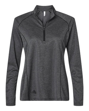 Adidas Women's Space Dyed Quarter-Zip Pullover. A594 - Black Melange