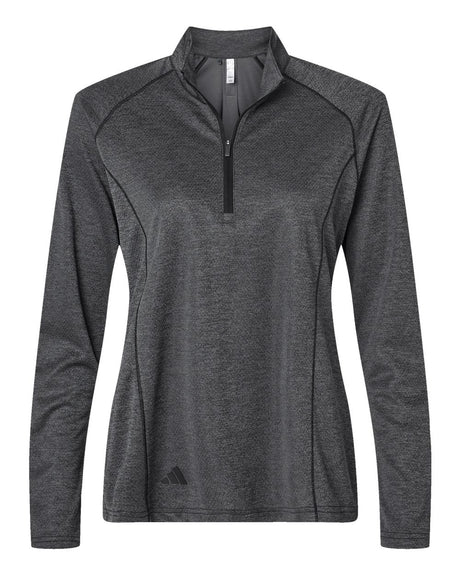 Adidas Women's Space Dyed Quarter-Zip Pullover. A594 - Black Melange