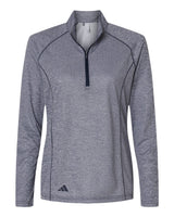 Adidas Women's Space Dyed Quarter-Zip Pullover. A594 - Collegiate Navy Melange
