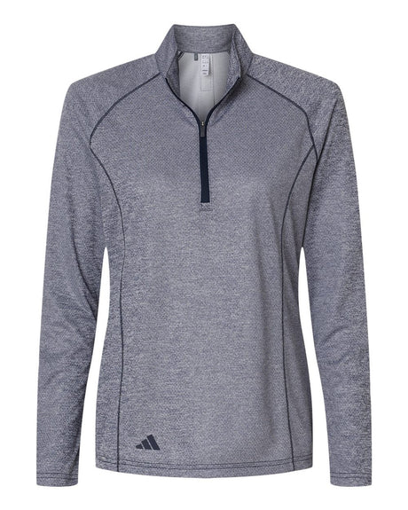 Adidas Women's Space Dyed Quarter-Zip Pullover. A594 - Collegiate Navy Melange