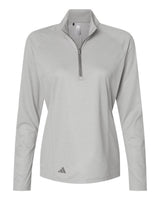 Adidas Women's Space Dyed Quarter-Zip Pullover. A594 - Grey One Heather