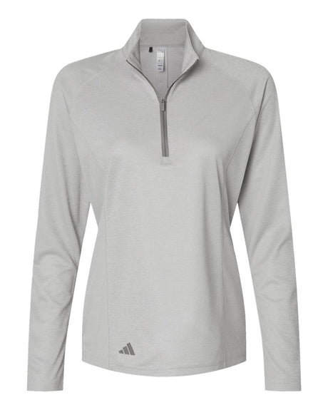 Adidas Women's Space Dyed Quarter-Zip Pullover. A594 - Grey One Heather