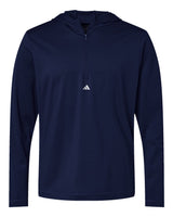 Adidas Men's Lightweight Quarter-Zip Hooded Pullover. A596 - Collegiate Navy