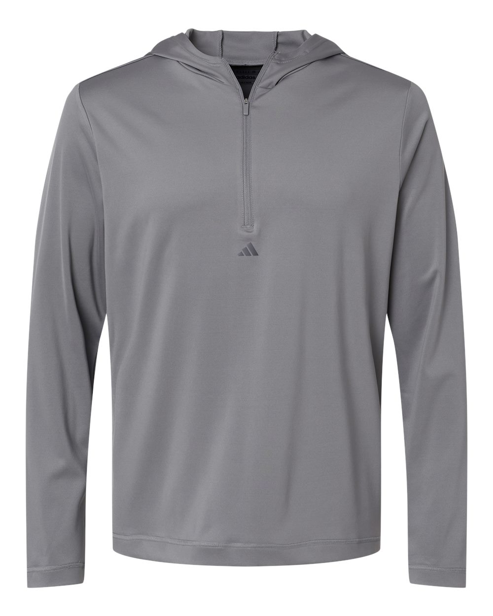 Adidas Men's Lightweight Quarter-Zip Hooded Pullover. A596 - Grey Three