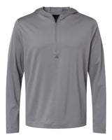 Adidas Men's Lightweight Quarter-Zip Hooded Pullover. A596 - Grey Three