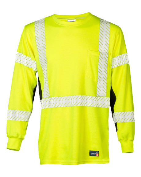 Kishigo Unisex FR Long Sleeve T-Shirt. F506 - Lime