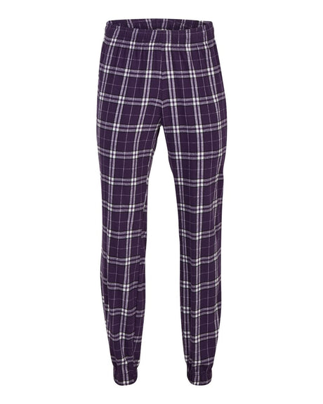 Boxercraft Unisex Flannel Joggers. BM6625 - Purple/ White Plaid