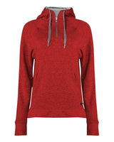 Badger Women's FitFlex French Terry Quarter-Zip Hooded Pullover. 1051 - Red
