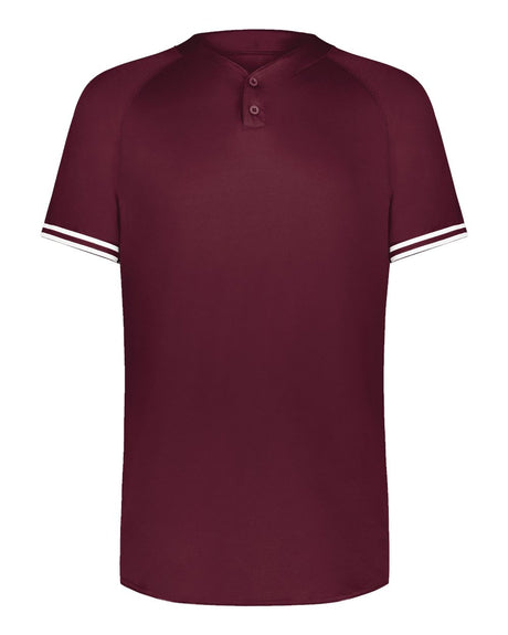 Augusta Sportswear Men's Cutter Henley Jersey. 6905 - Maroon/ White