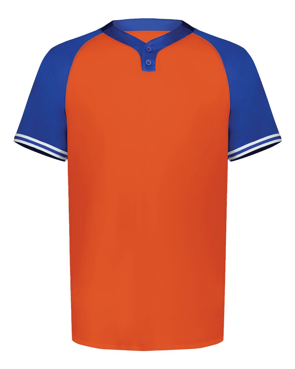 Augusta Sportswear Men's Cutter Henley Jersey. 6905 - Orange/ Royal