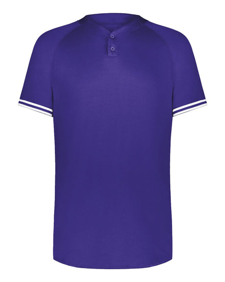 Augusta Sportswear Men's Cutter Henley Jersey. 6905 - Purple/ White