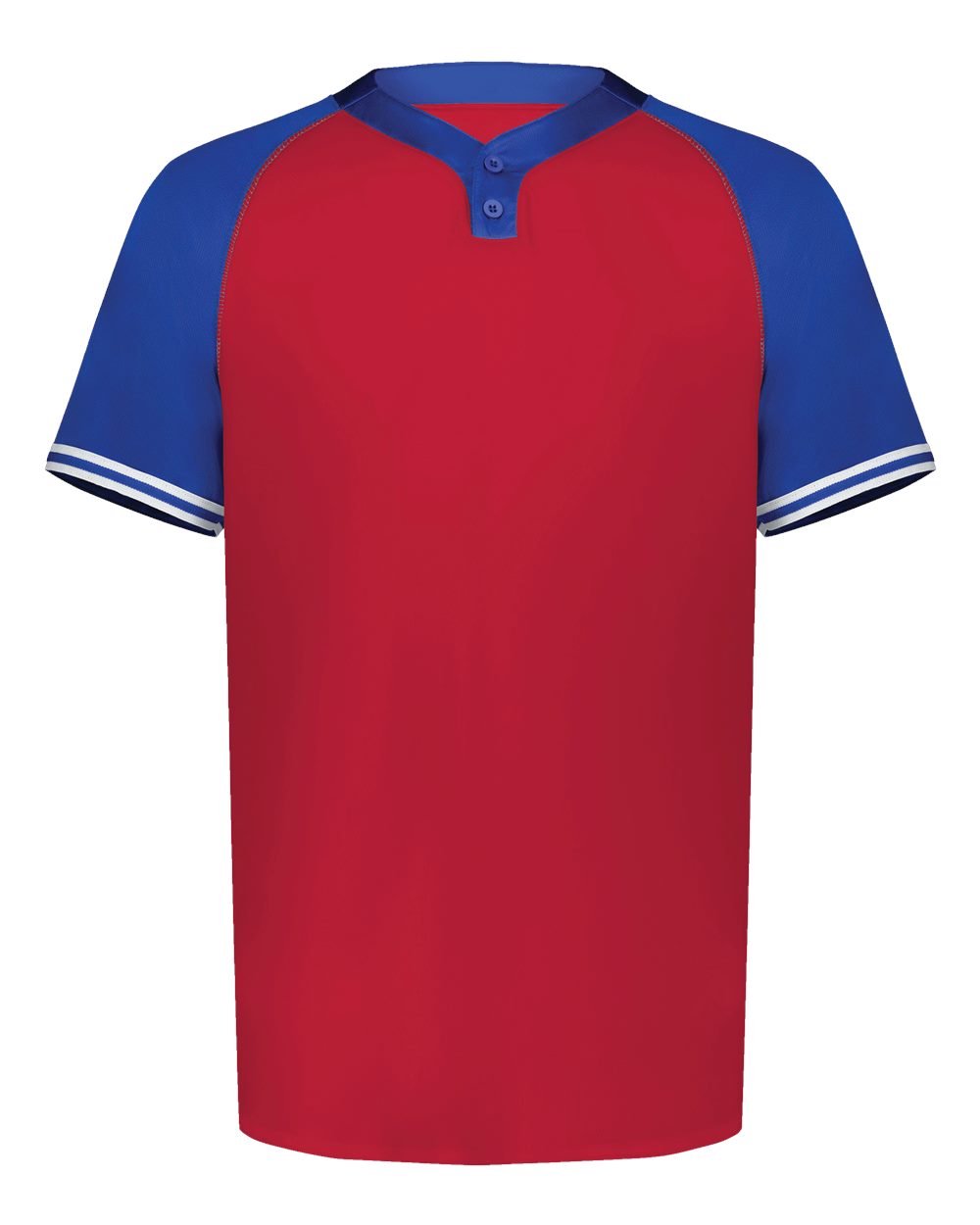 Augusta Sportswear Men's Cutter Henley Jersey. 6905 - Scarlet/ Royal