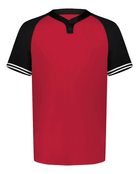 Augusta Sportswear Men's Cutter Henley Jersey. 6905 - Scarlet/ Black