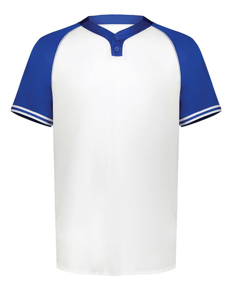 Augusta Sportswear Men's Cutter Henley Jersey. 6905 - White/ Royal