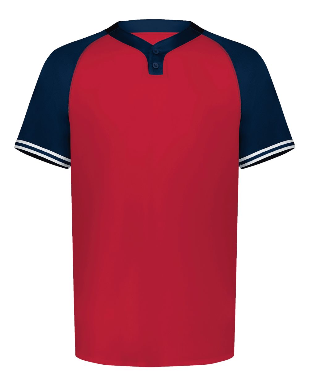 Augusta Sportswear Youth Cutter Henley Jersey. 6906 - Scarlet/ Navy