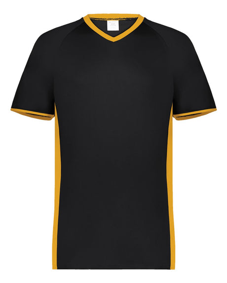 Augusta Sportswear Men's Cutter V-Neck Jersey. 6907 - Black/ Gold
