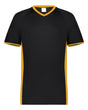 Augusta Sportswear Men's Cutter V-Neck Jersey. 6907 - Black/ Gold