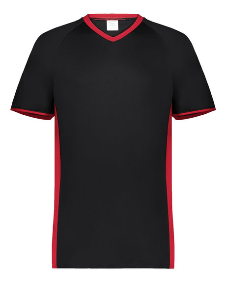 Augusta Sportswear Men's Cutter V-Neck Jersey. 6907 - Black/ Scarlet