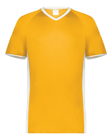 Augusta Sportswear Men's Cutter V-Neck Jersey. 6907 - Gold/ White