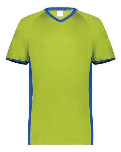 Augusta Sportswear Men's Cutter V-Neck Jersey. 6907 - Lime/ Royal