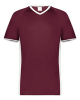 Augusta Sportswear Men's Cutter V-Neck Jersey. 6907 - Maroon/ White