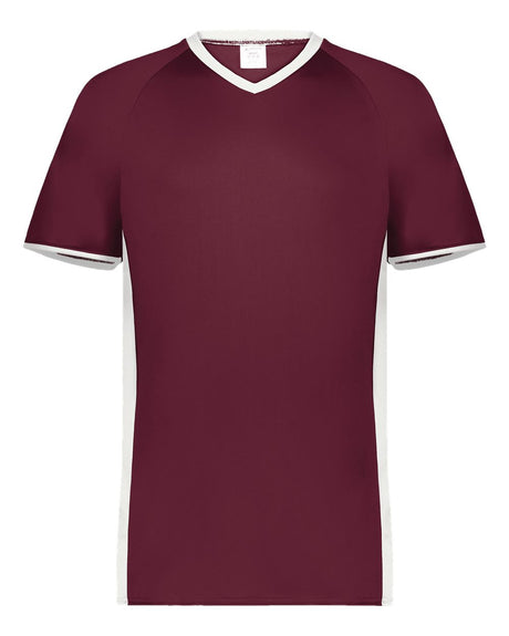 Augusta Sportswear Men's Cutter V-Neck Jersey. 6907 - Maroon/ White