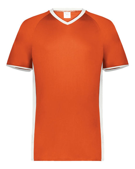 Augusta Sportswear Men's Cutter V-Neck Jersey. 6907 - Orange/ White