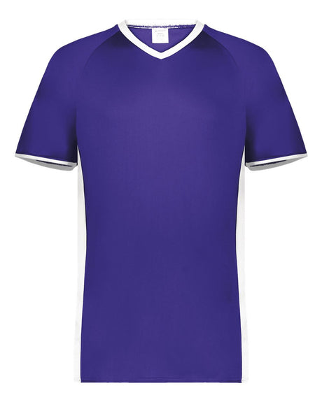 Augusta Sportswear Men's Cutter V-Neck Jersey. 6907 - Purple/ White