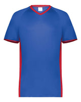 Augusta Sportswear Men's Cutter V-Neck Jersey. 6907 - Royal/ Scarlet