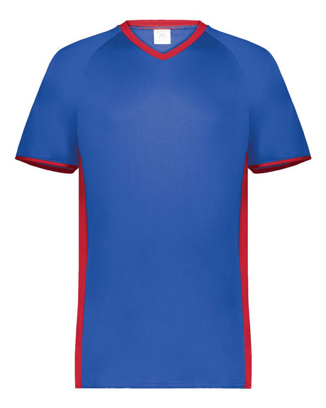 Augusta Sportswear Men's Cutter V-Neck Jersey. 6907 - Royal/ Scarlet